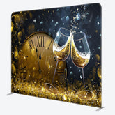 Aperturee - Aperturee Night Clock Champagne New Year Pillow Case Backdrop